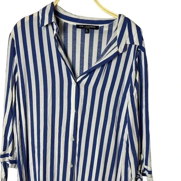 ONE CLOTHING. Dress,striped,drop waist,frill,peplum,bow,coastal,fun,EC - Picture 4 of 10